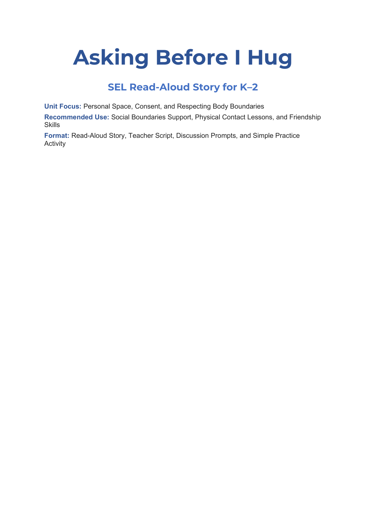 Asking Before I Hug Social Story for K–2