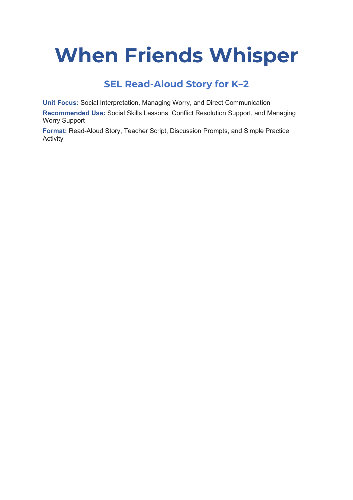 When Friends Whisper Social Story for K–2
