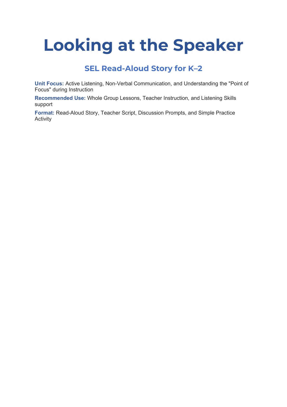 Looking at the Speaker Social Story for K–2