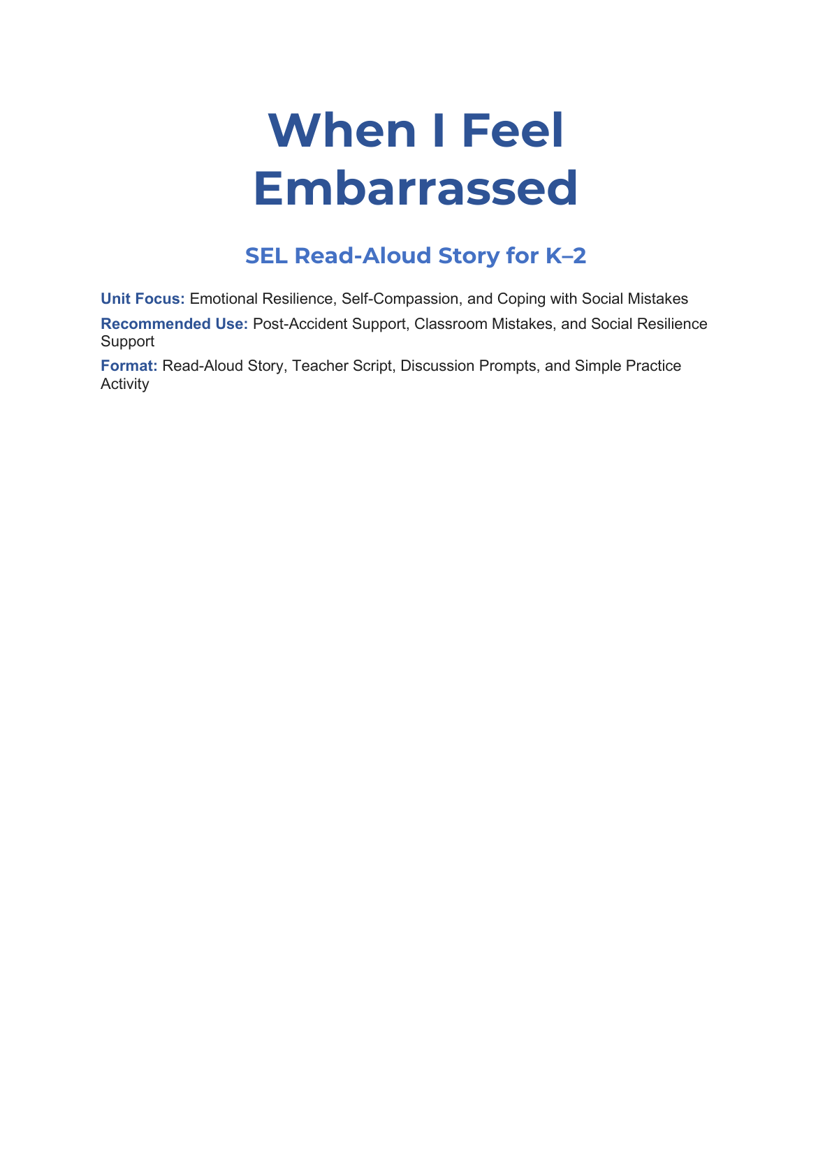 When I Feel Embarrassed Social Story for K–2