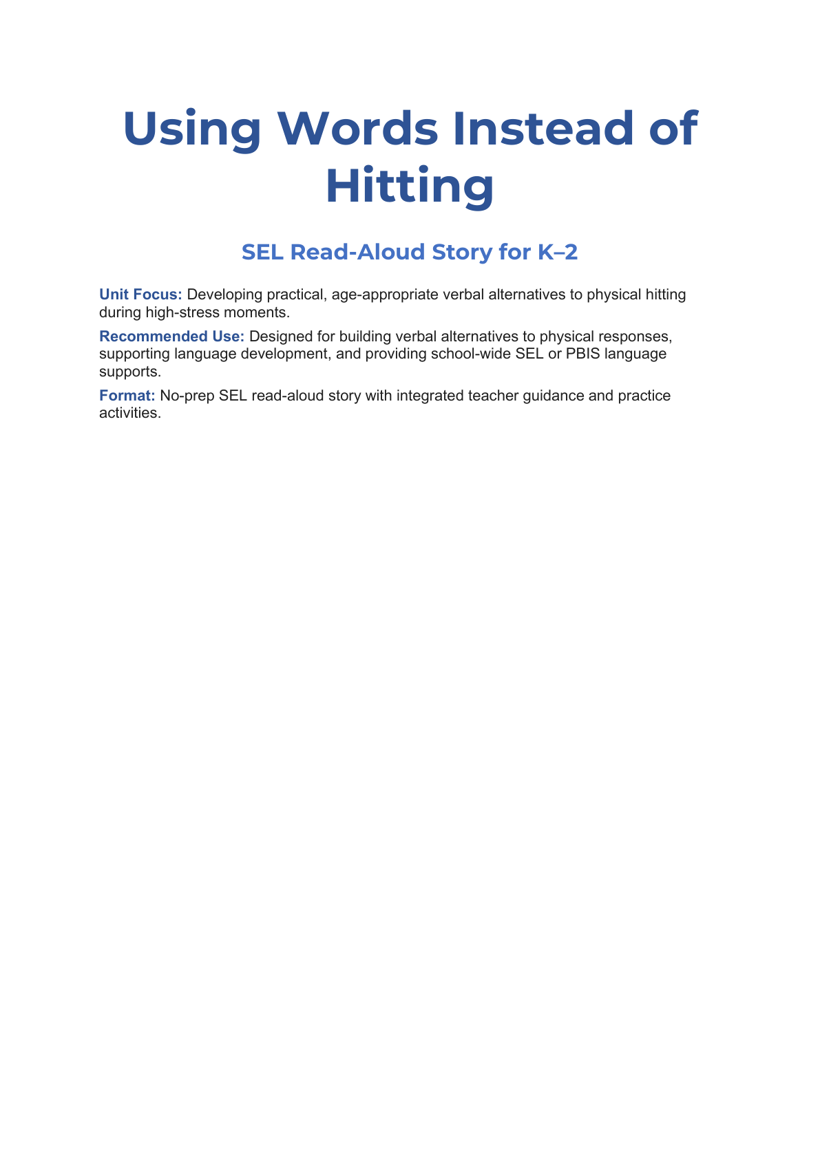Using Words Instead of Hitting Social Story for K–2