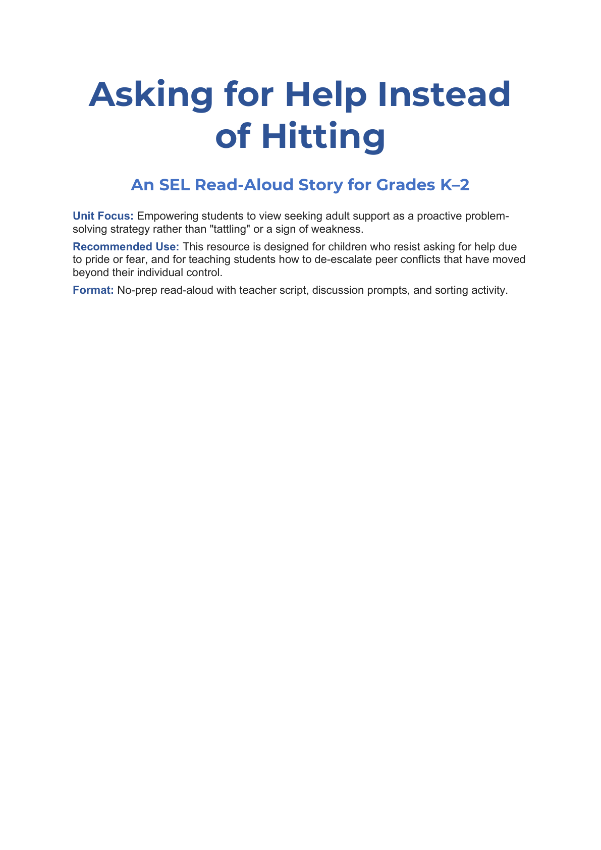 Asking for Help Instead of Hitting Social Story K–2